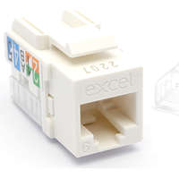 Excel Cat6 UTP Unscreened Keystone Jack IDC Punch Down White (Box 24)