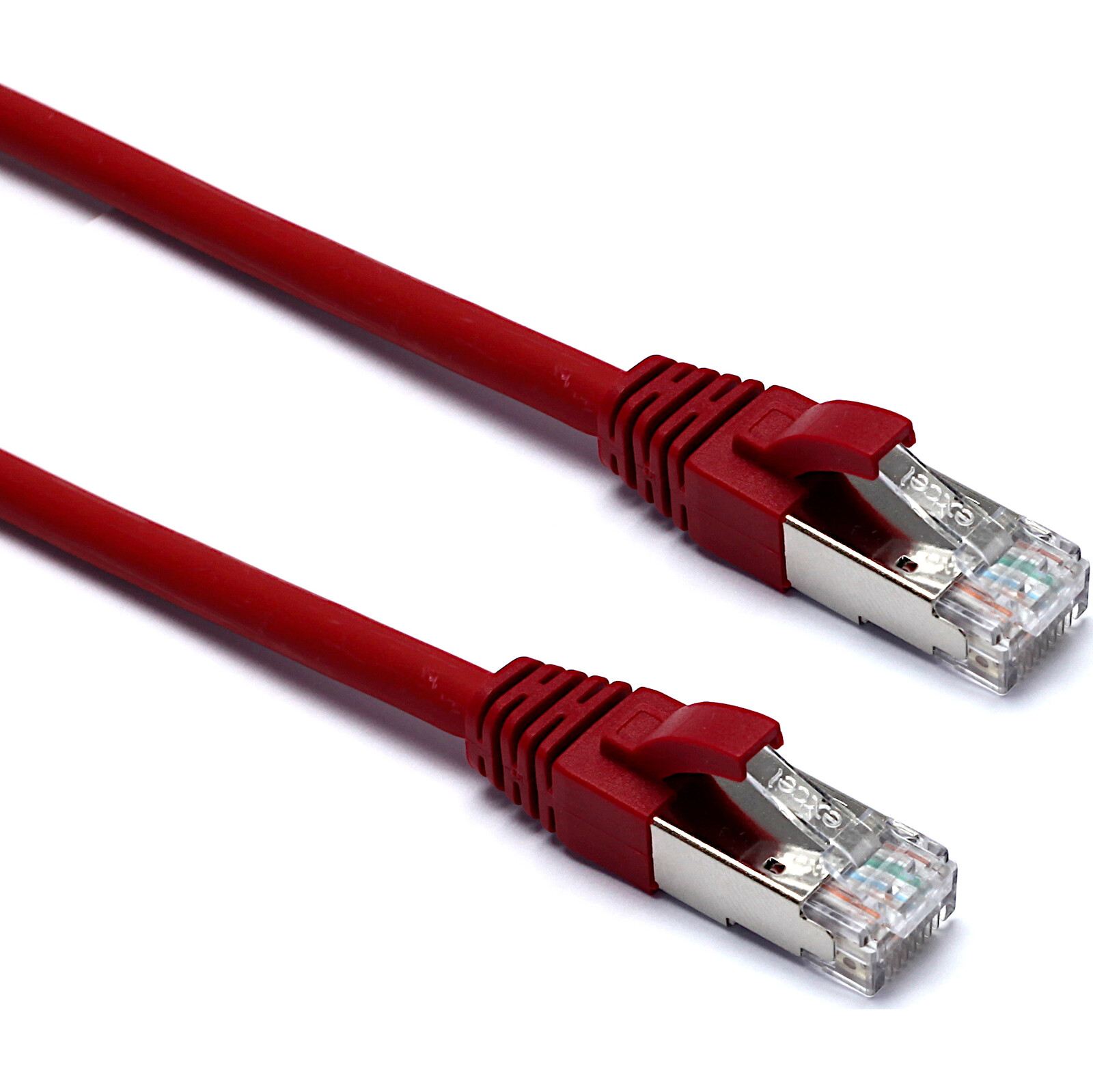 100-161 - Excel Cat6A Patch Lead F/FTP Shielded LSOH Blade Booted 1 m Red