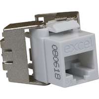 Excel Cat6A UTP Unscreened Low Profile Keystone Jack Toolless White