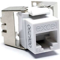 Excel Cat6A UTP Unscreened Low Profile Keystone Jack Toolless White Nordic Market