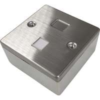 Excel Single Gang Stainless Steel Keystone Faceplate and Back Box 1 Port