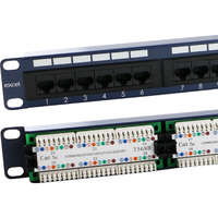 Excel Cat5e 24 Port Unscreened Patch Panel 1U LSA Punch Down Blue