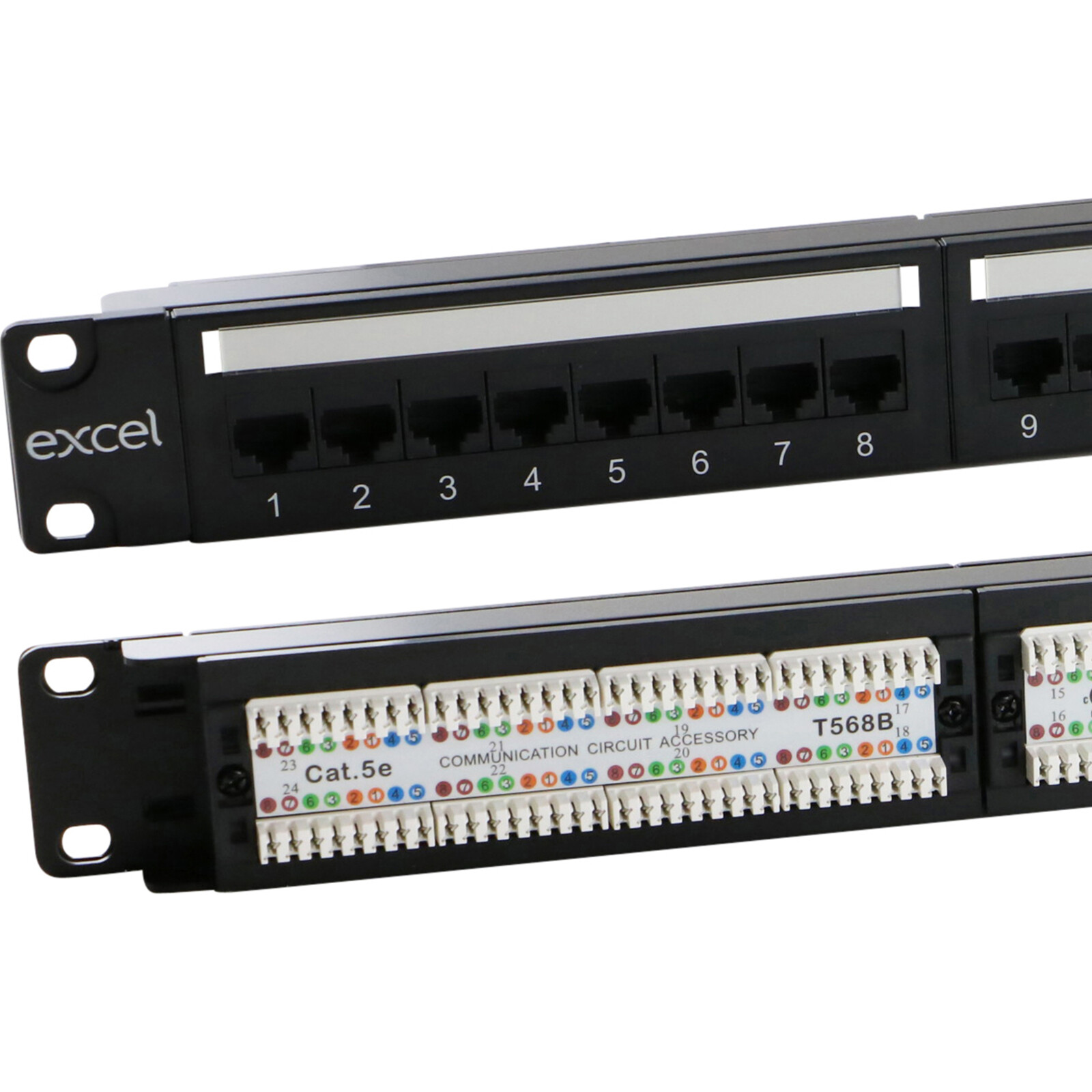 100-470 - Excel Plus Cat5e 24 Port Unscreened Patch Panel 1U LSA Punch ...