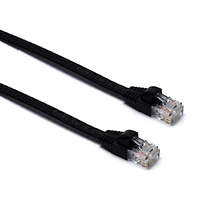 Excel Cat6 Flat Patch Lead U/UTP Unshielded LSOH Blade Booted 0.2 m Black (10-Pack)