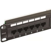 Excel Cat6 24 Port Unscreened Patch Panel 1U LSA Punch Down Cable Management Black