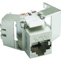 Excel Cat6A FTP Screened Low Profile Keystone Jack Toolless Silver