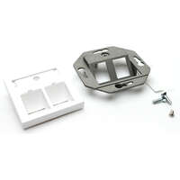 Excel Plaque de Face Nordique 56 mm x 56 mm RAL9003 Signal Blanc avec 2 Portes Keystone Angulaires