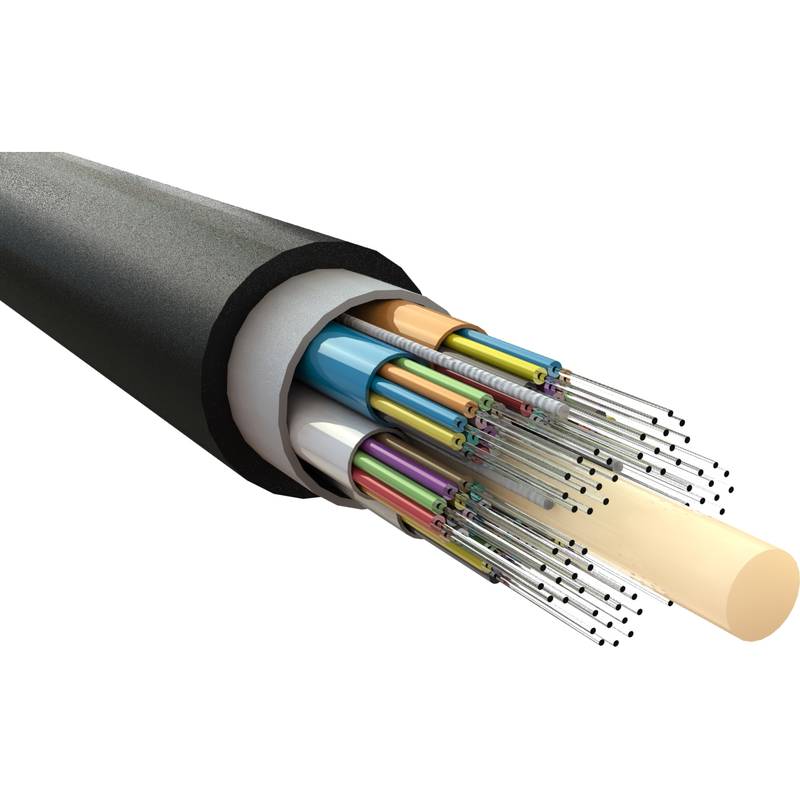 Câble Fibre Optique 144FO (12X12) Fibre d'Installation Pneumatique Tube  Loose OS2 G.652.D PEHD Diélectrique non armé Noir HFCL