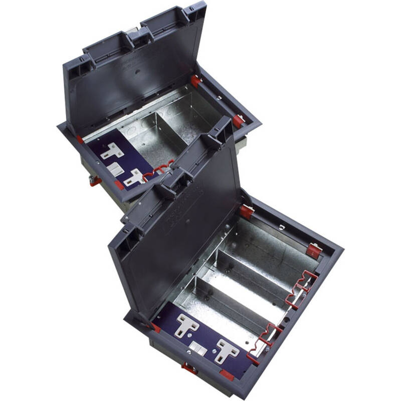 350-601 - Excel 3-Compartment Floor Box (Including 1 Double Switched Sns-Brigh10